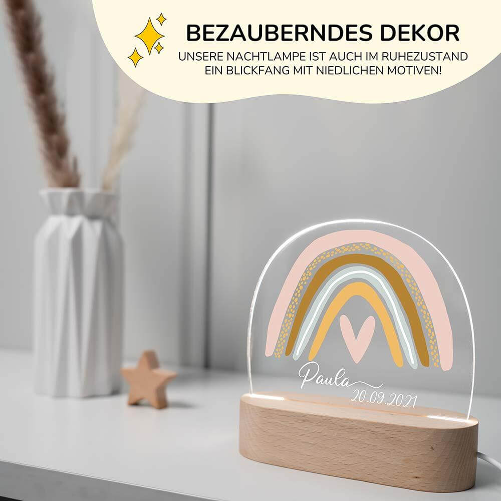 custom girl design on wooden night lamp