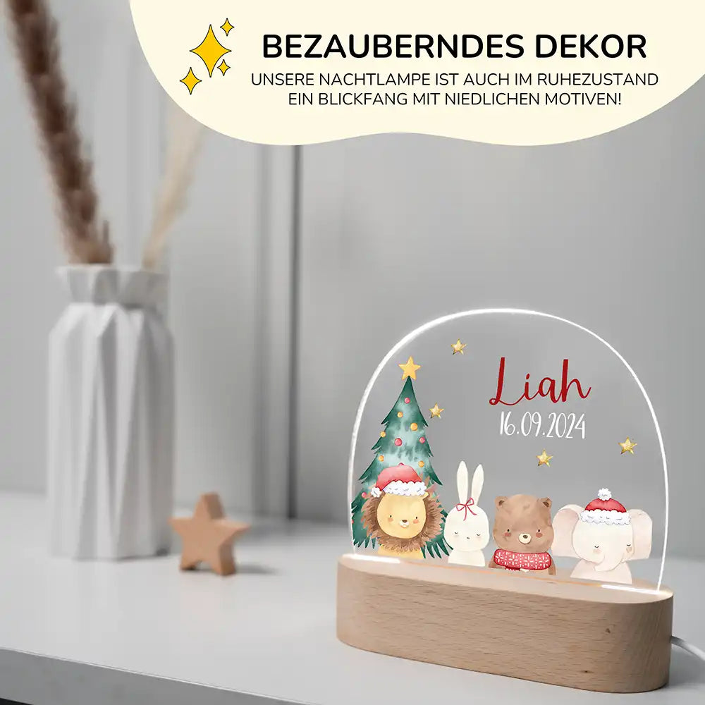 Nachtlicht Kinder personalisiert Weihnachten - Waldzauber