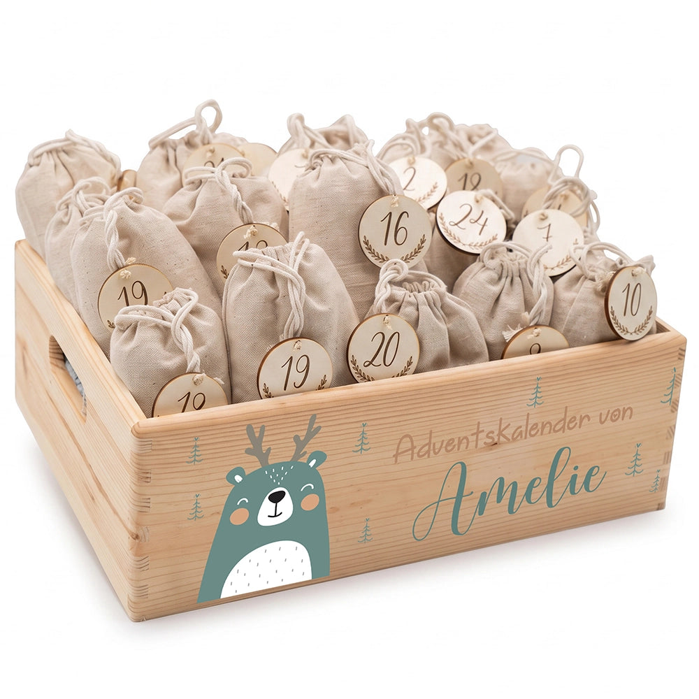 Personalisierter Adventskalender zum Befüllen - Boho Reh
