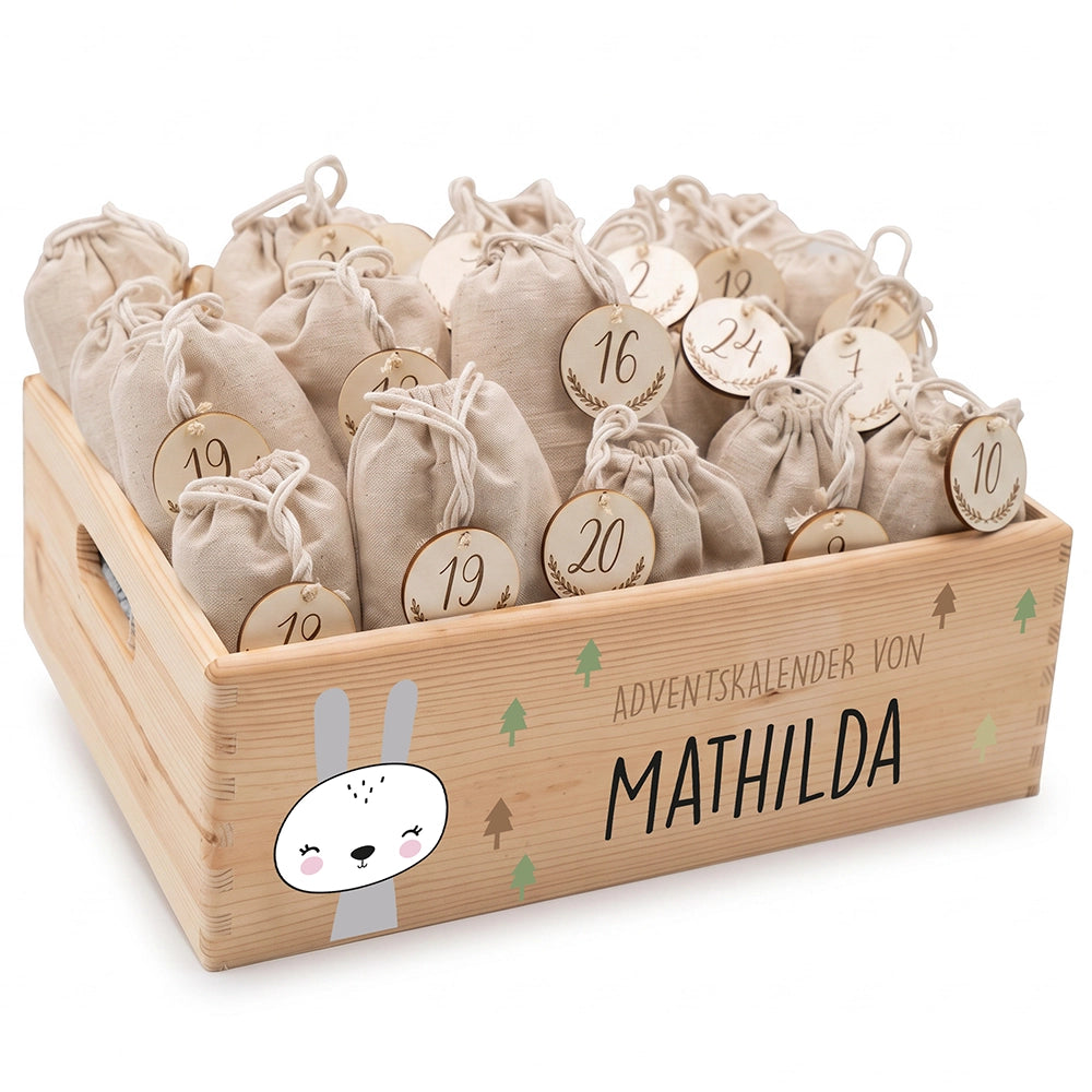 Personalisierter Adventskalender zum Befüllen - Winterhase
