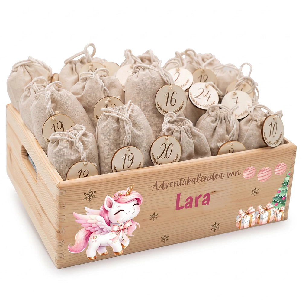 Personalisierter Adventskalender zum Befüllen - Einhorn