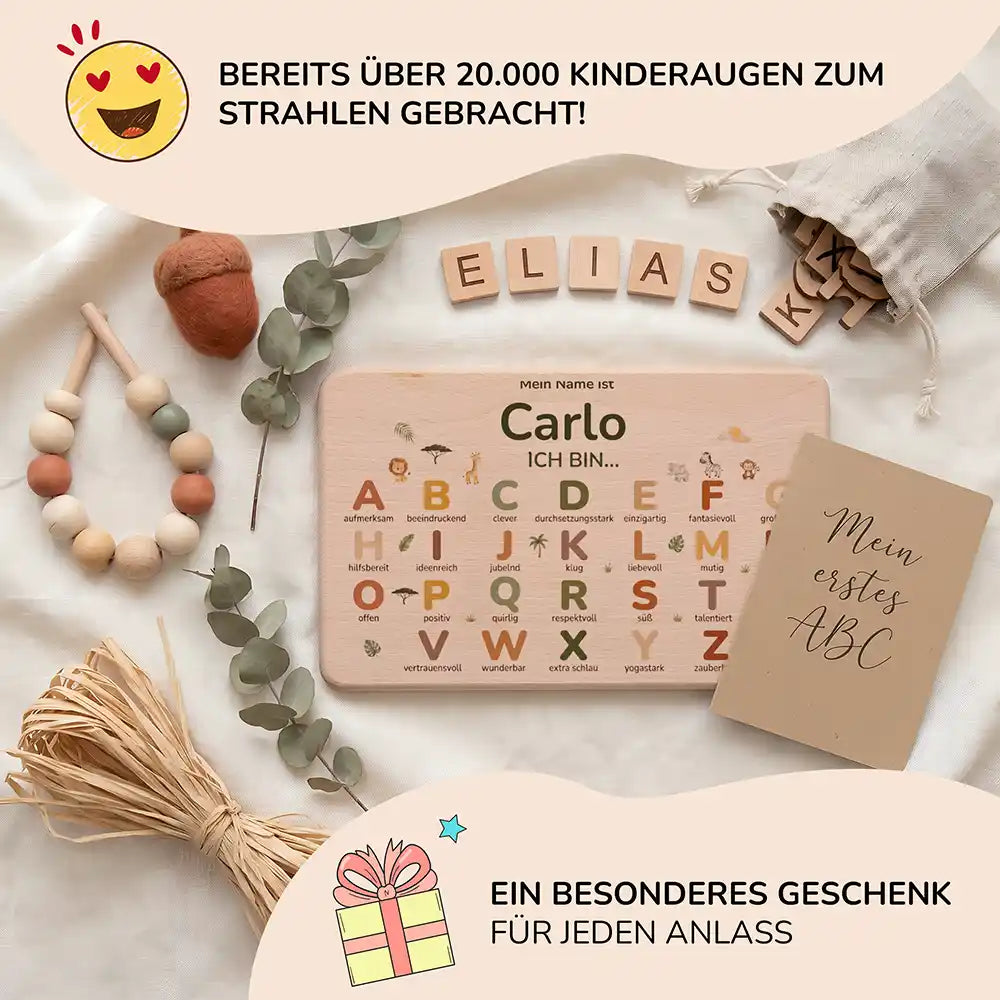 ABC Brettchen Kinder personalisiert Sterne klassisch – Mein erstes ABC Lifestyle