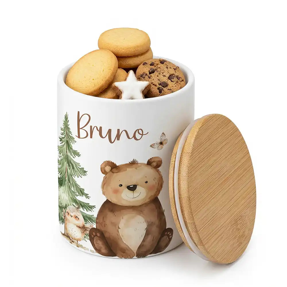 Keksdose, Zahnbürstenhalter, Stiftehalter - Bär & Waschbär 2-in-1