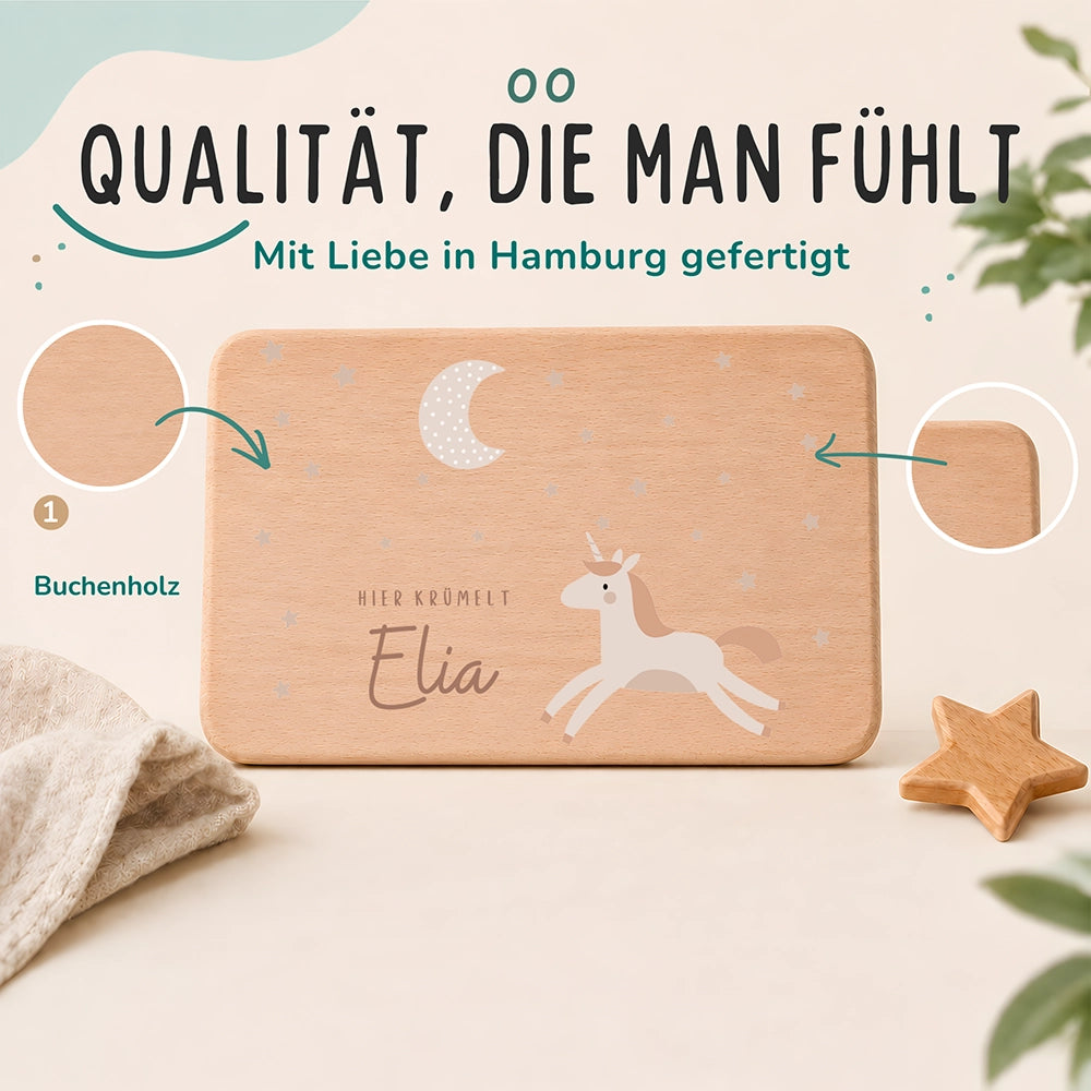 Frühstücksbrettchen Holz Einhorn