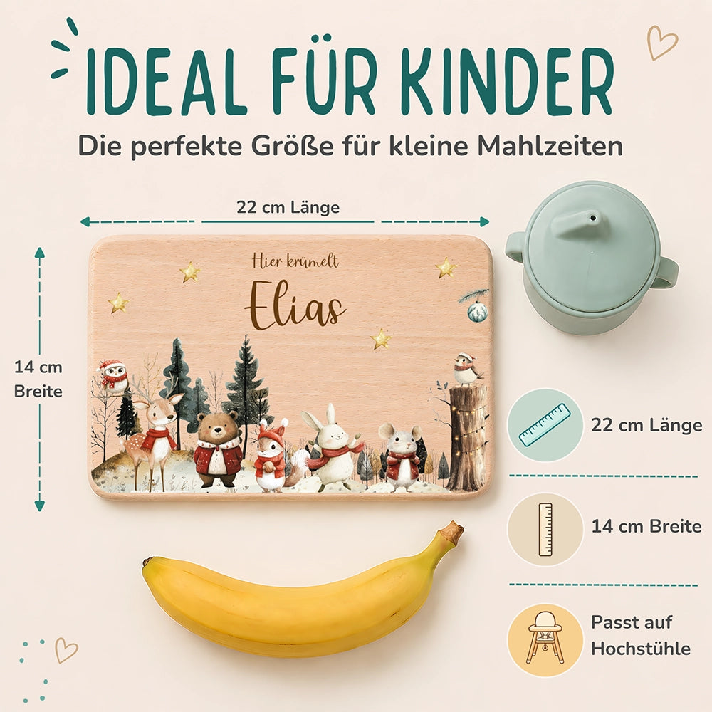 Frühstücksbrettchen Weihnachten im Winterwald - Geschenk Weihnachten