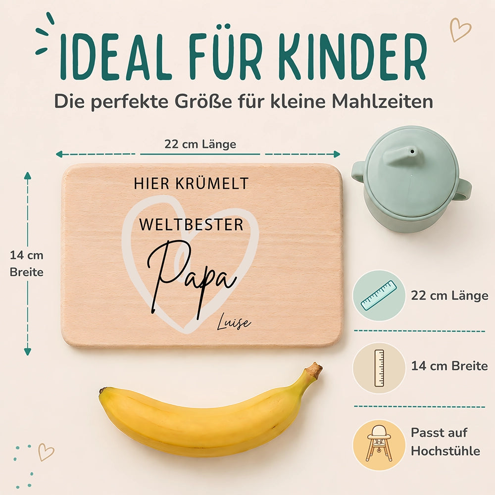 Frühstücksbrettchen Holz Weltbester Papa mit Gravur - Geschenk Vatertag