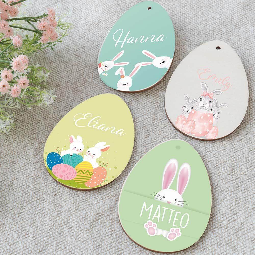custom wooden Easter egg with personalized name