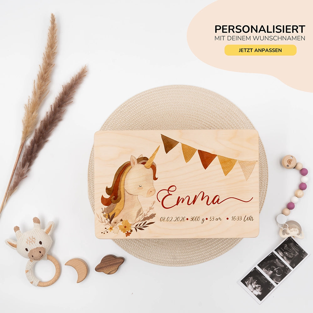 Erinnerungsbox Baby - Boho Einhorn