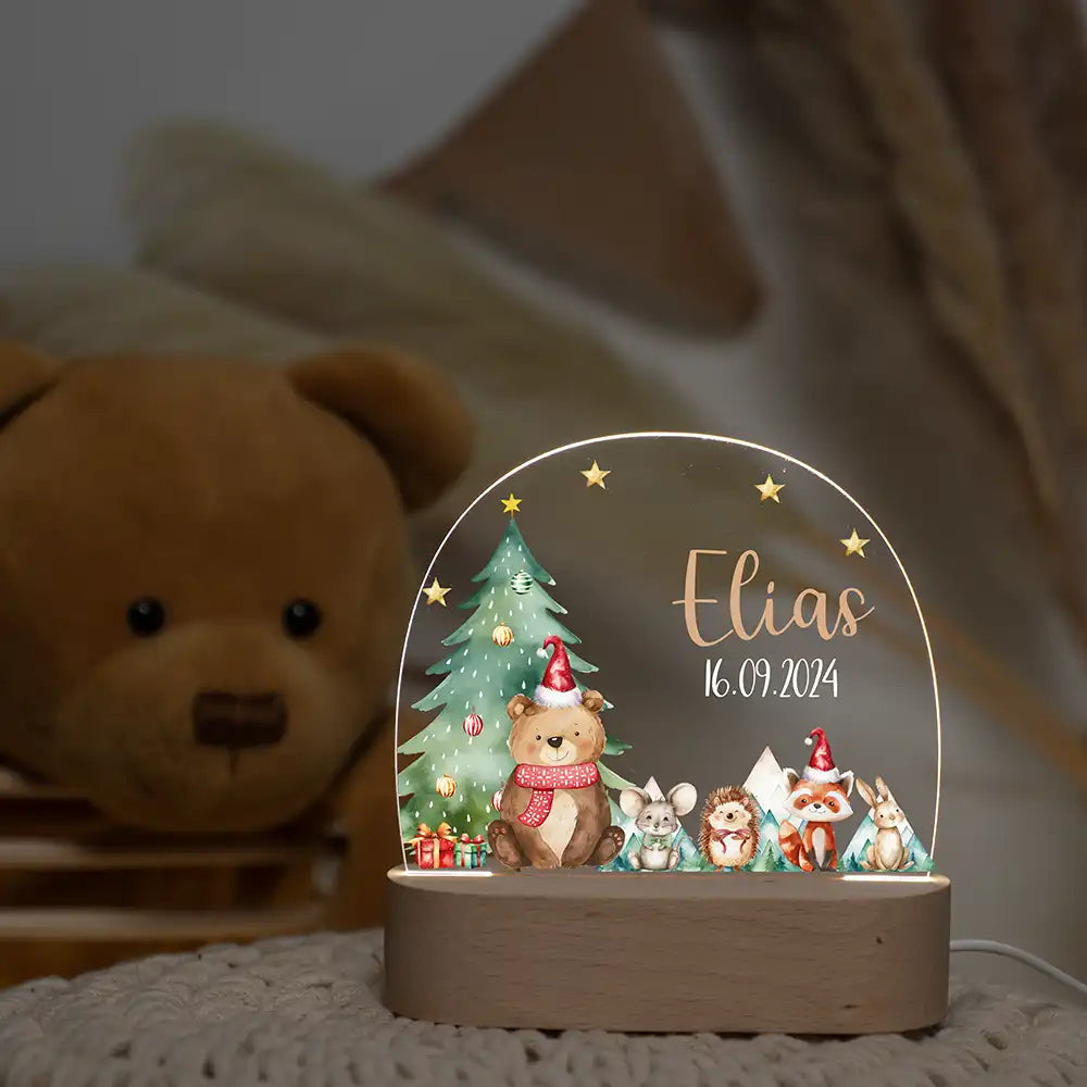 Nachtlicht Kinder personalisiert Weihnachten - Weihnachtsbär