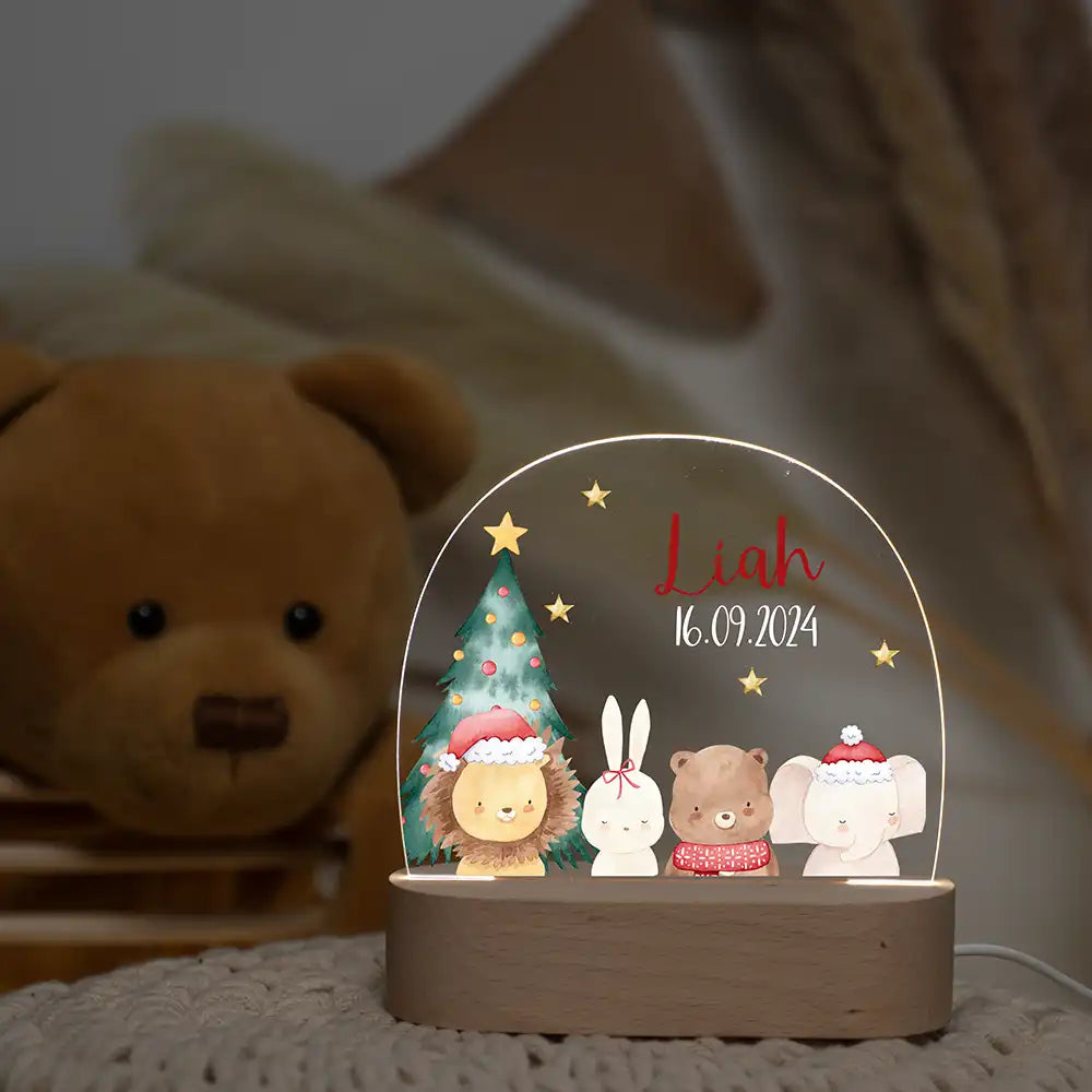 Nachtlicht Kinder personalisiert Weihnachten - Waldzauber