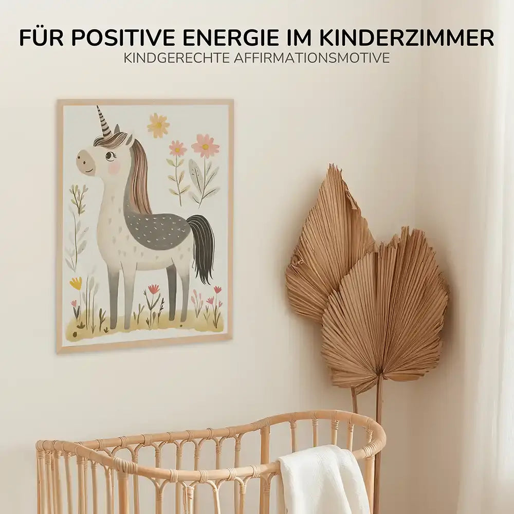 Poster 3er-Set - Einhorn, Regenbogen & Motivation fürs Kinderzimmer