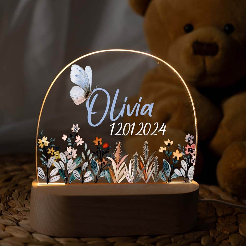 Nachtlicht Kinder personalisiert - Blumenwiese