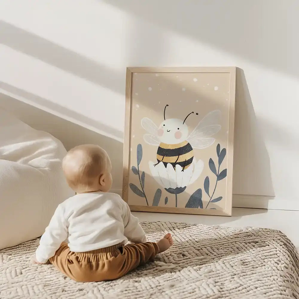 Poster 3er-Set - Gänseblümchen, Biene & Sonne fürs Kinderzimmer