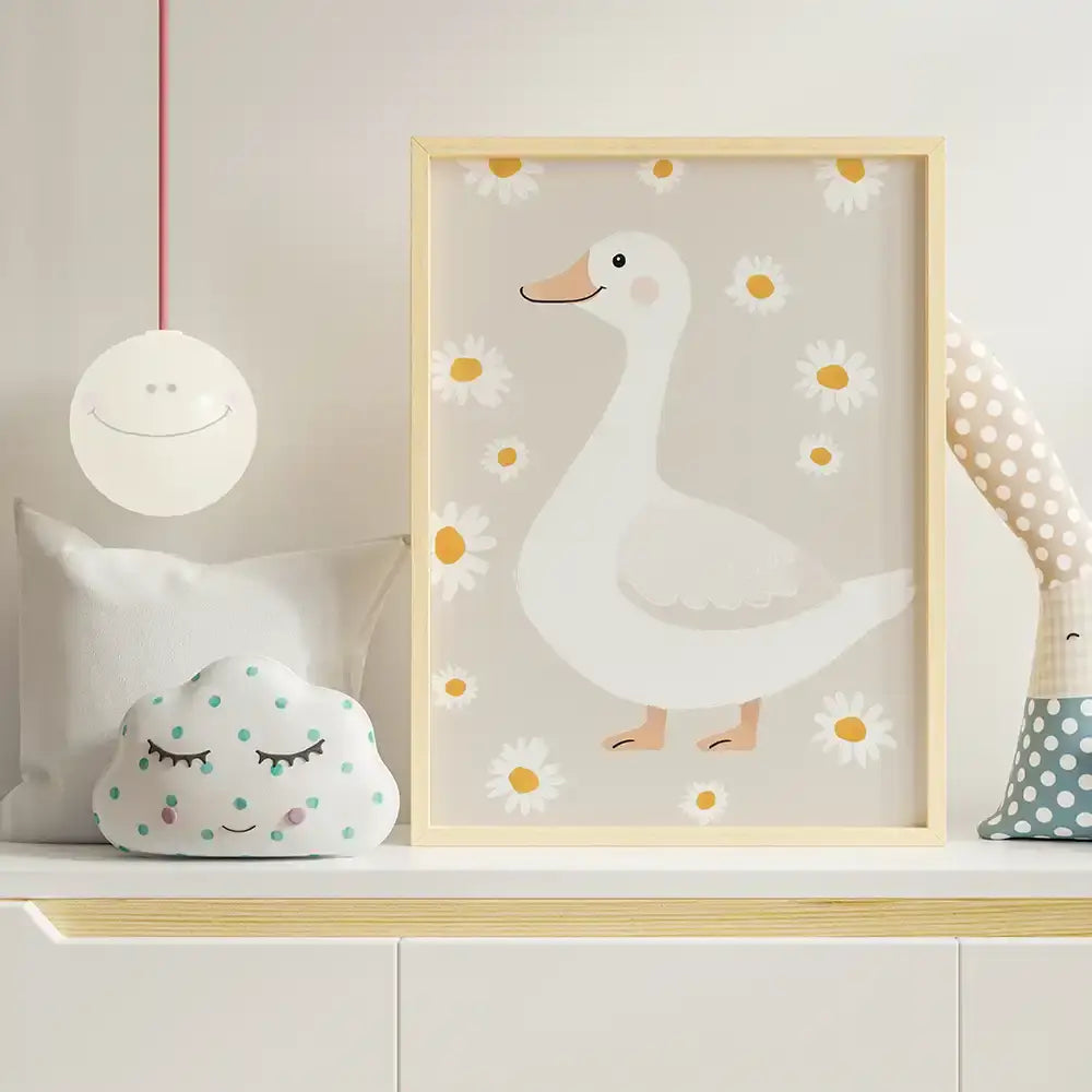 Poster 3er-Set - Ente, Gänseblümchen & Schmetterling fürs Kinderzimmer