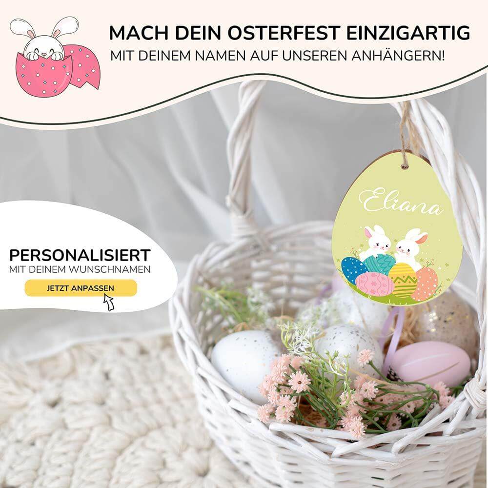 personalized wooden Easter egg with custom name engraving