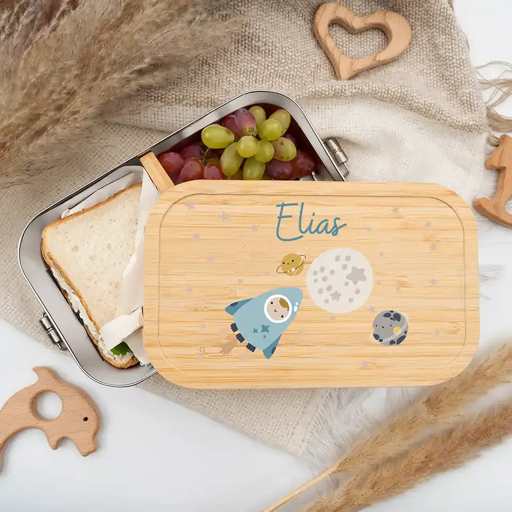 personalisierte brotdose mit weltall design