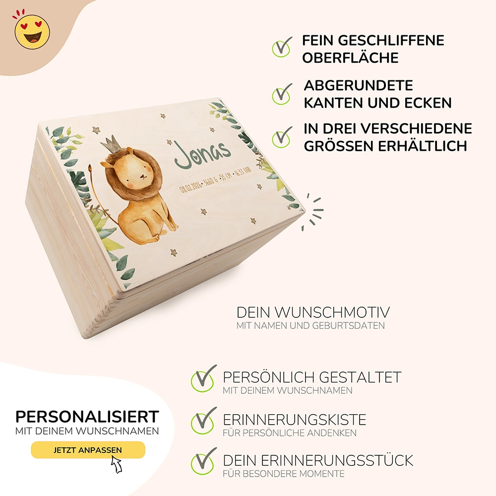 Erinnerungsbox Baby - Jungle Löwe