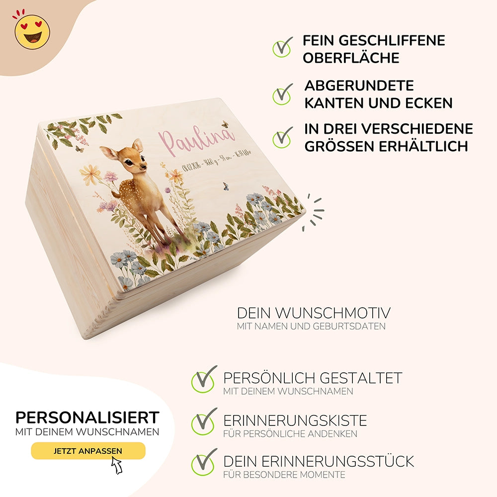 Erinnerungsbox Baby - Reh im Wald