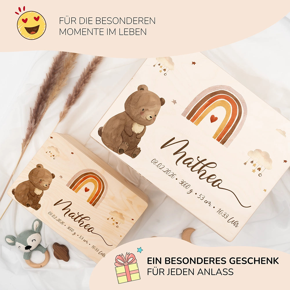 Erinnerungsbox Baby - Boho Bär