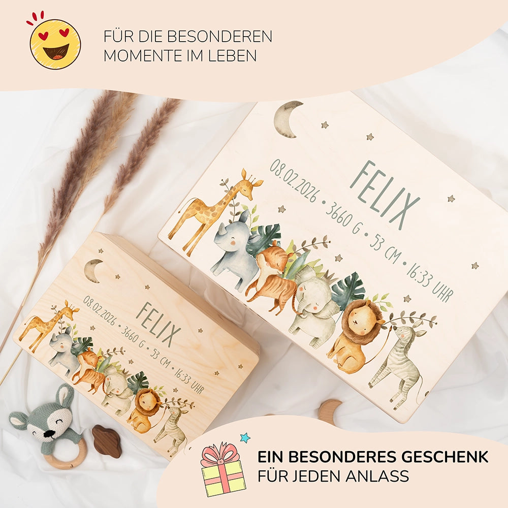 Erinnerungsbox Baby - Jungle Tiere