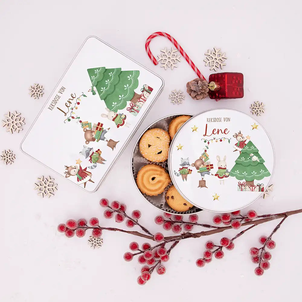 Keksdose aus Metal personalisiert - Weihnachtsbaum