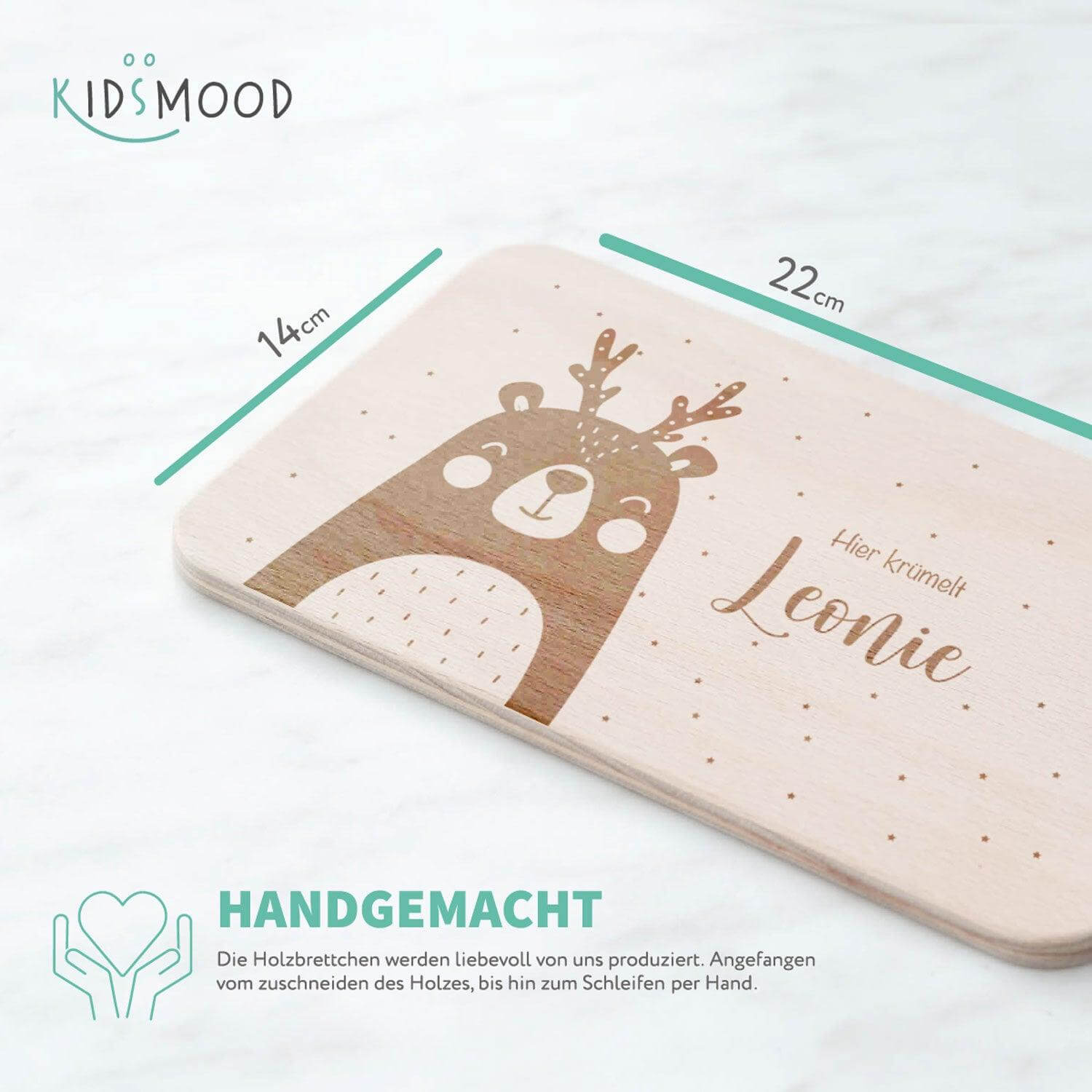 detailed view of personalized Christmas bear breakfast board