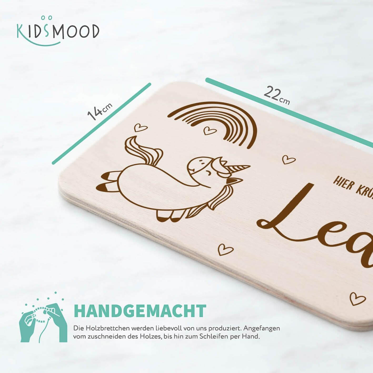 personalized wooden rainbow unicorn breakfast board