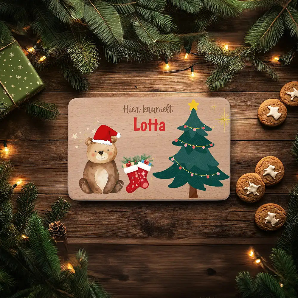 Frühstücksbrettchen Weihnachten - Weihnachtsbär