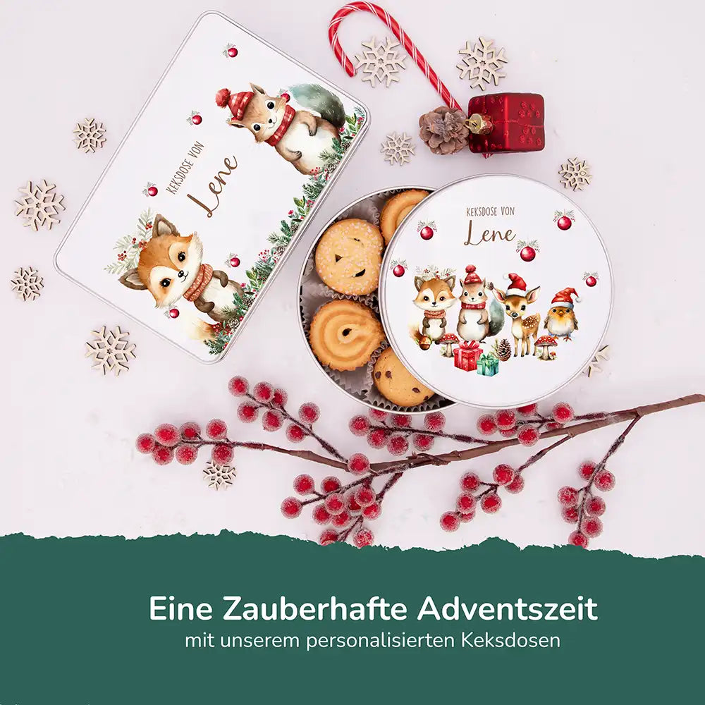 Keksdose aus Metal personalisiert - Eichhörnchen