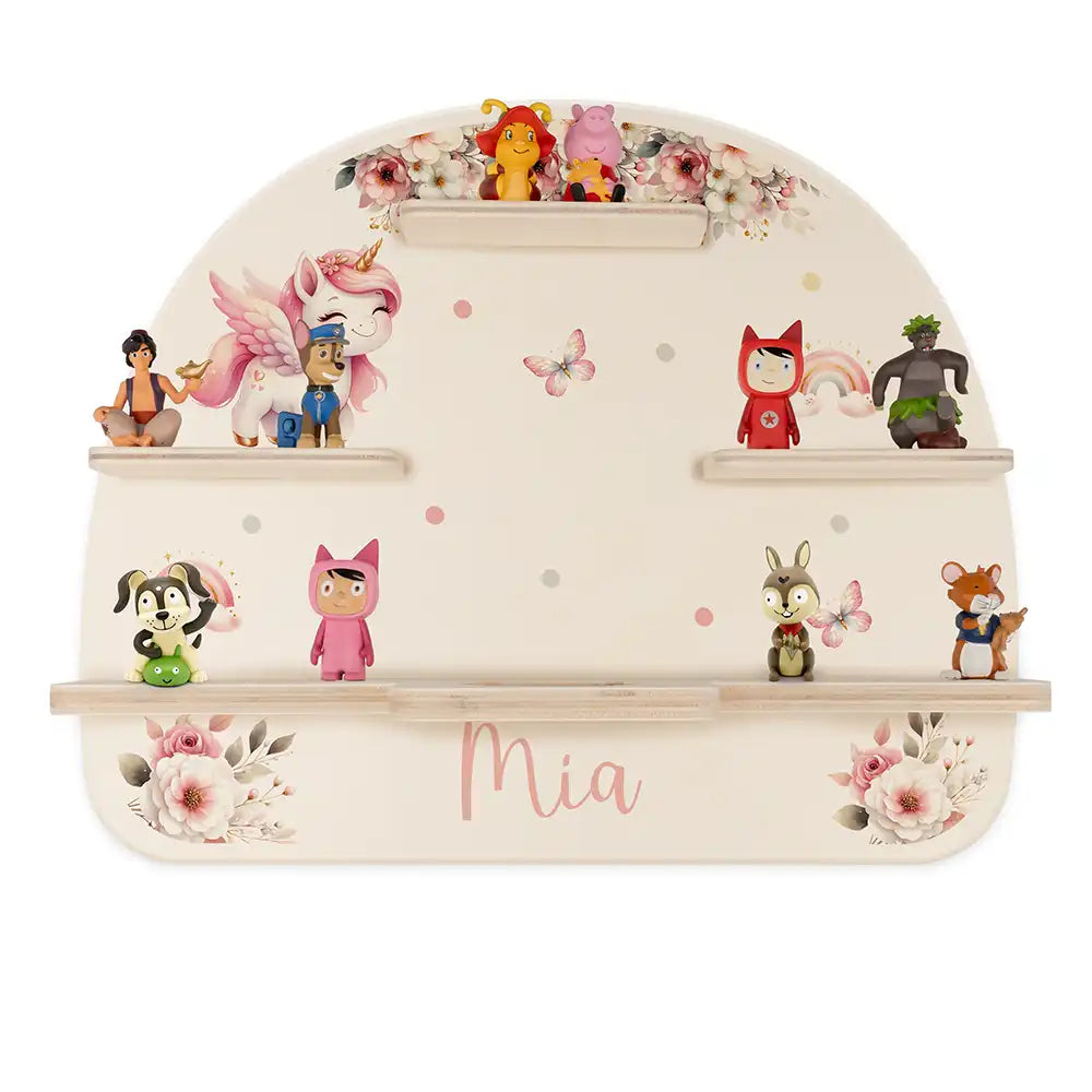 Tonie Regal aus Holz, Toniebox Regal personalisiert Einhorn