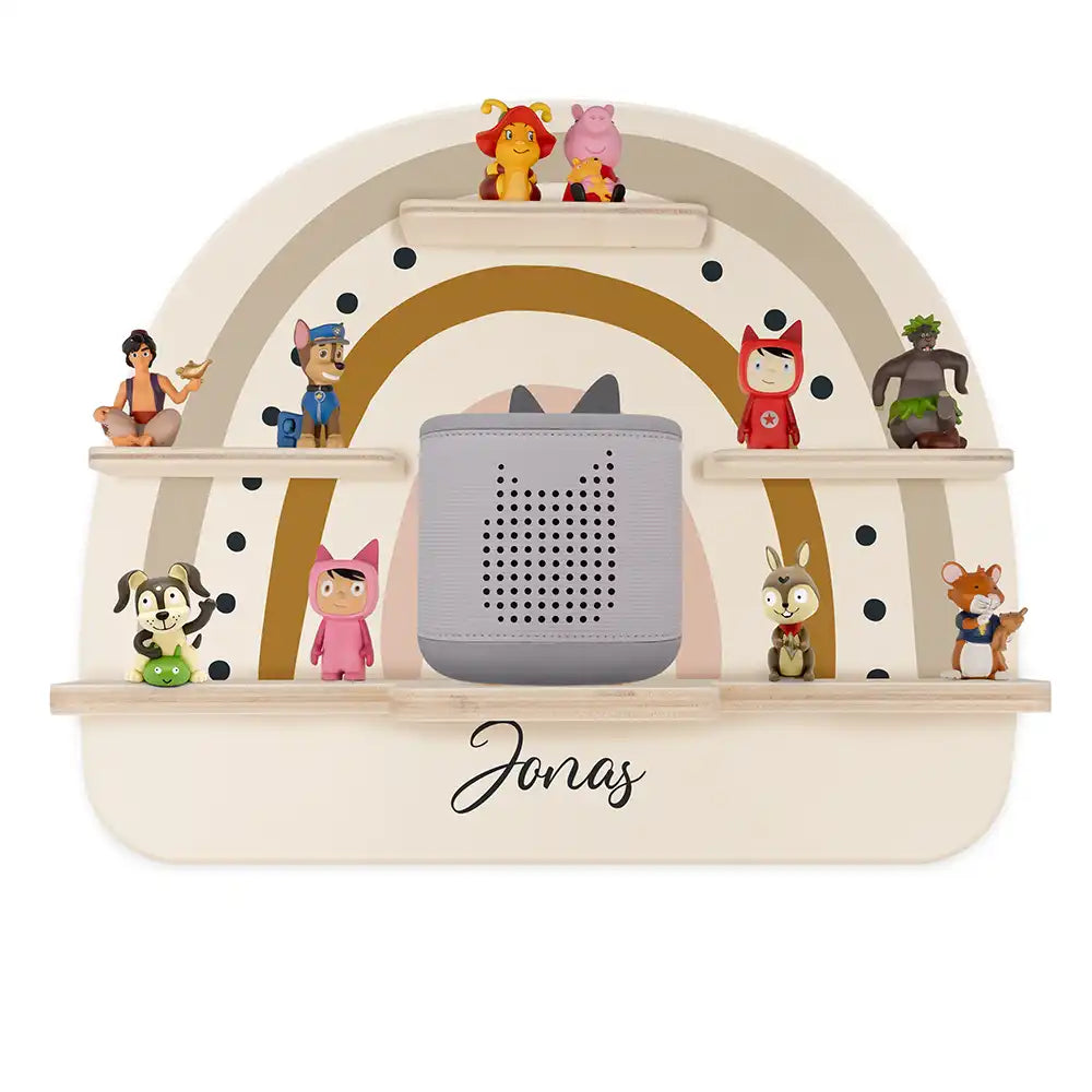 Tonie Regal aus Holz, Toniebox Regal personalisiert Regenbogen 3