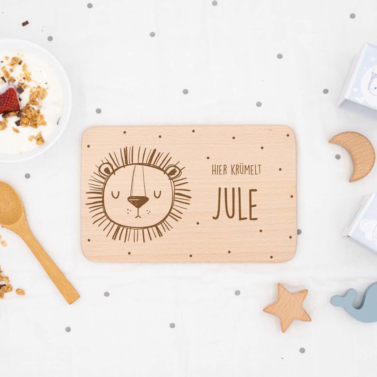 handcrafted wooden breakfast board with personalized engraving