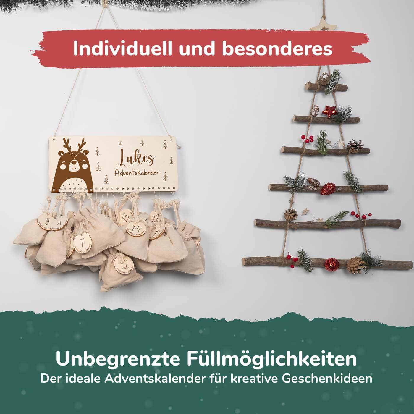 handcrafted advent calendar with personalized design