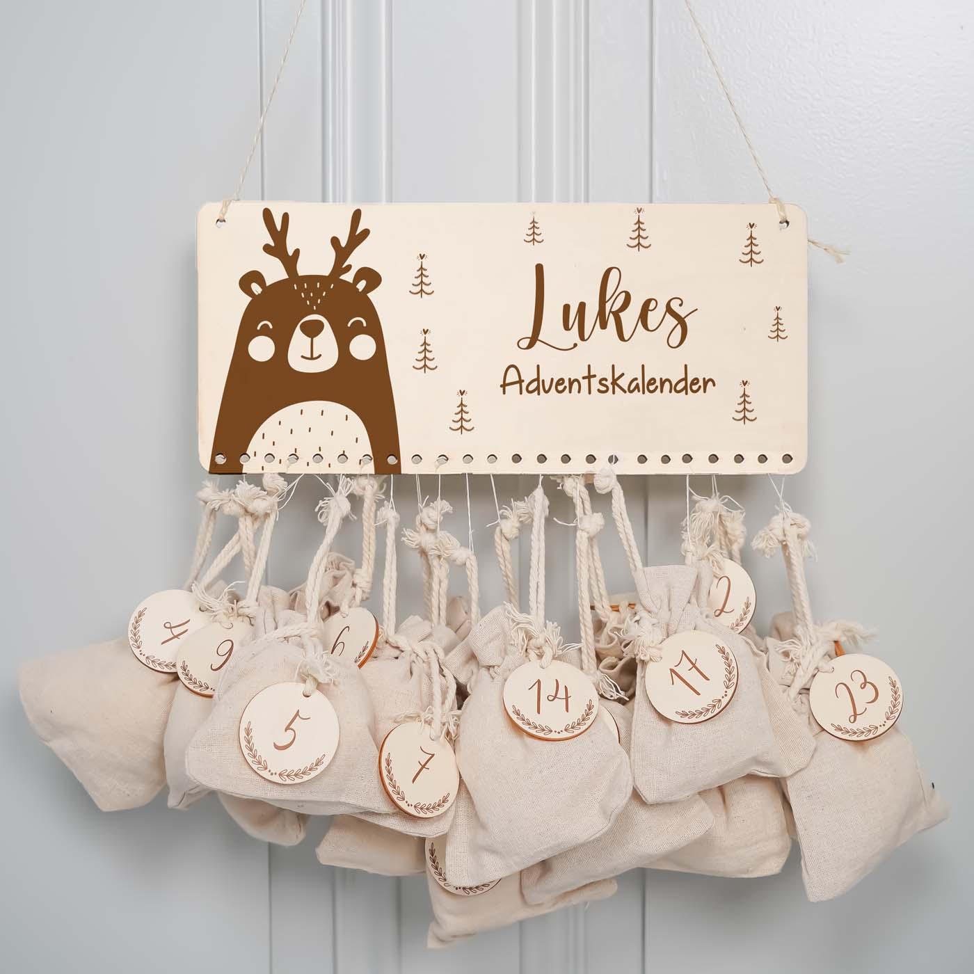 engraved advent calendar with custom name