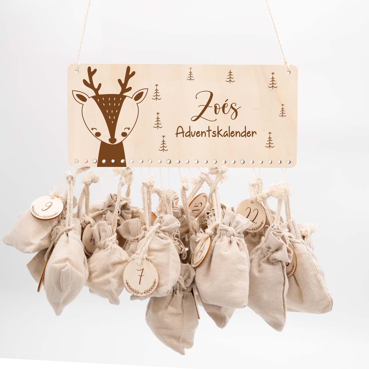 personalized moose advent calendar with custom name