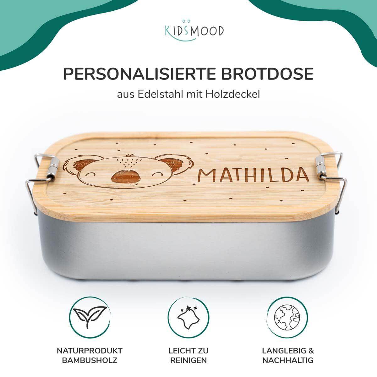high-quality personalized koala face lunchbox