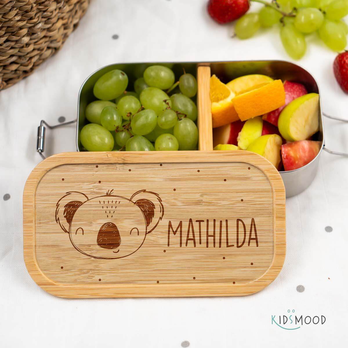 personalized lunchbox with koala face design