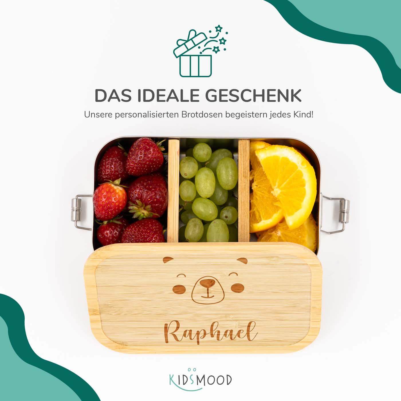 handcrafted lunchbox with bärengesicht engraving