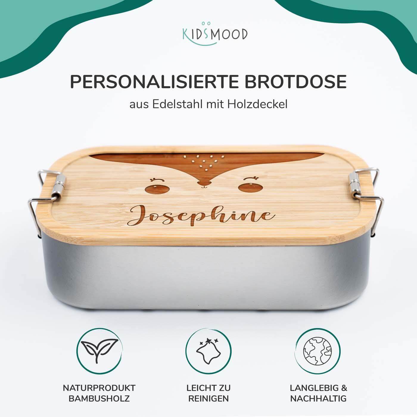 high-quality personalized fox face lunchbox