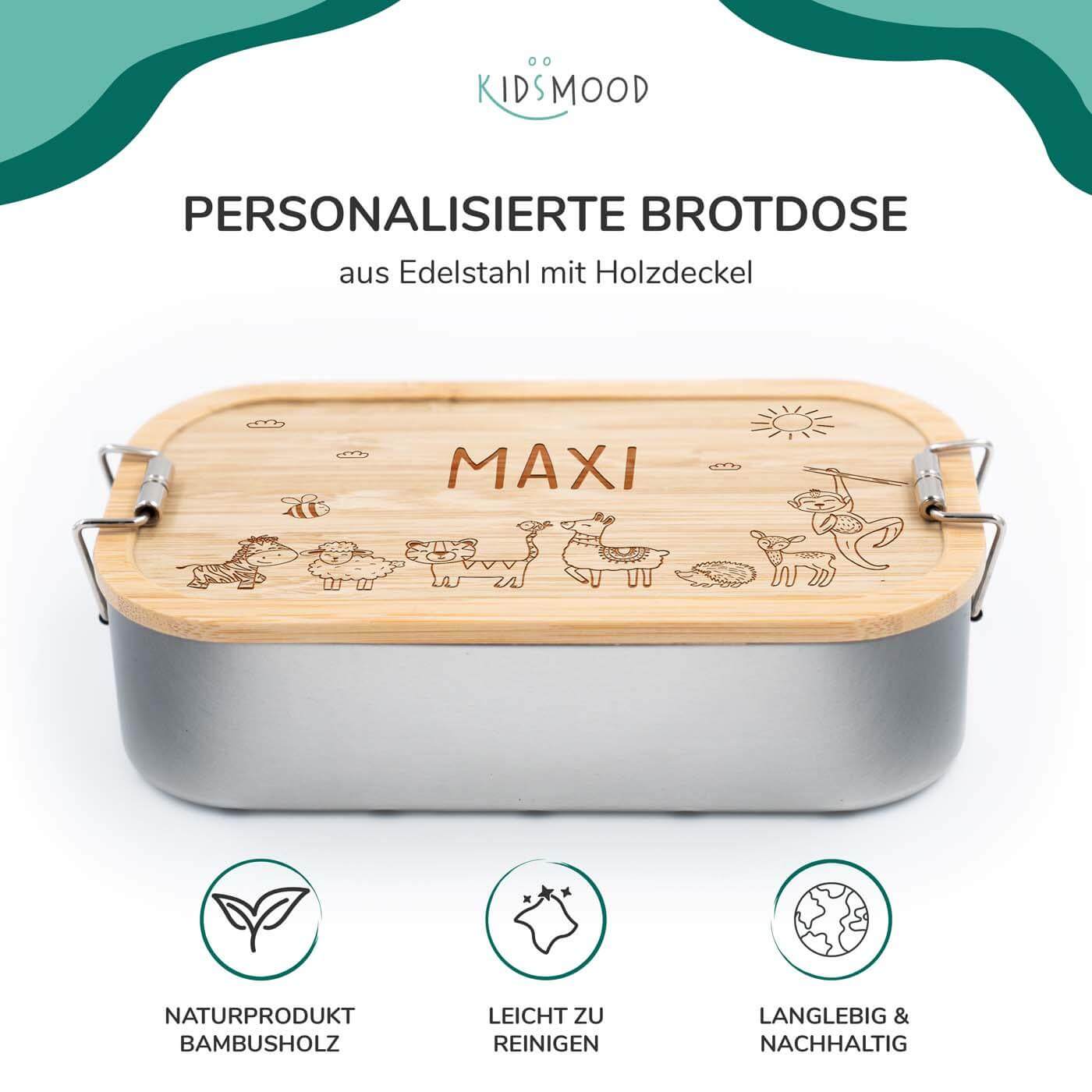 custom lunchbox with cheerful animal family design