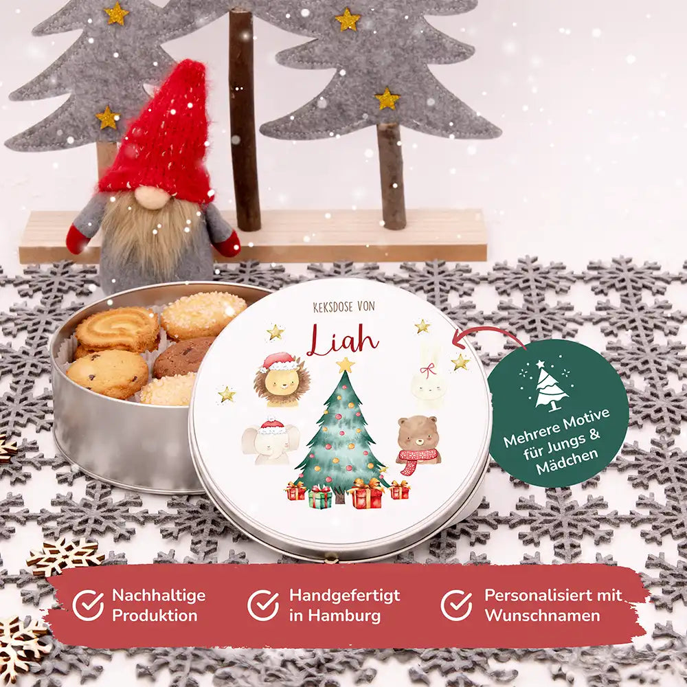 Keksdose aus Metal personalisiert - Weihnachten