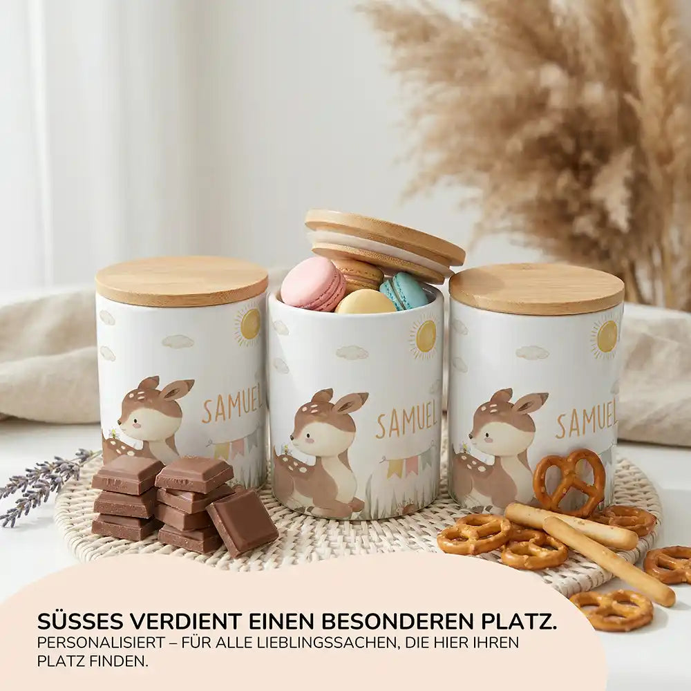 Personalisierte Keksdose Rehkitz Sonne - Ansicht 15