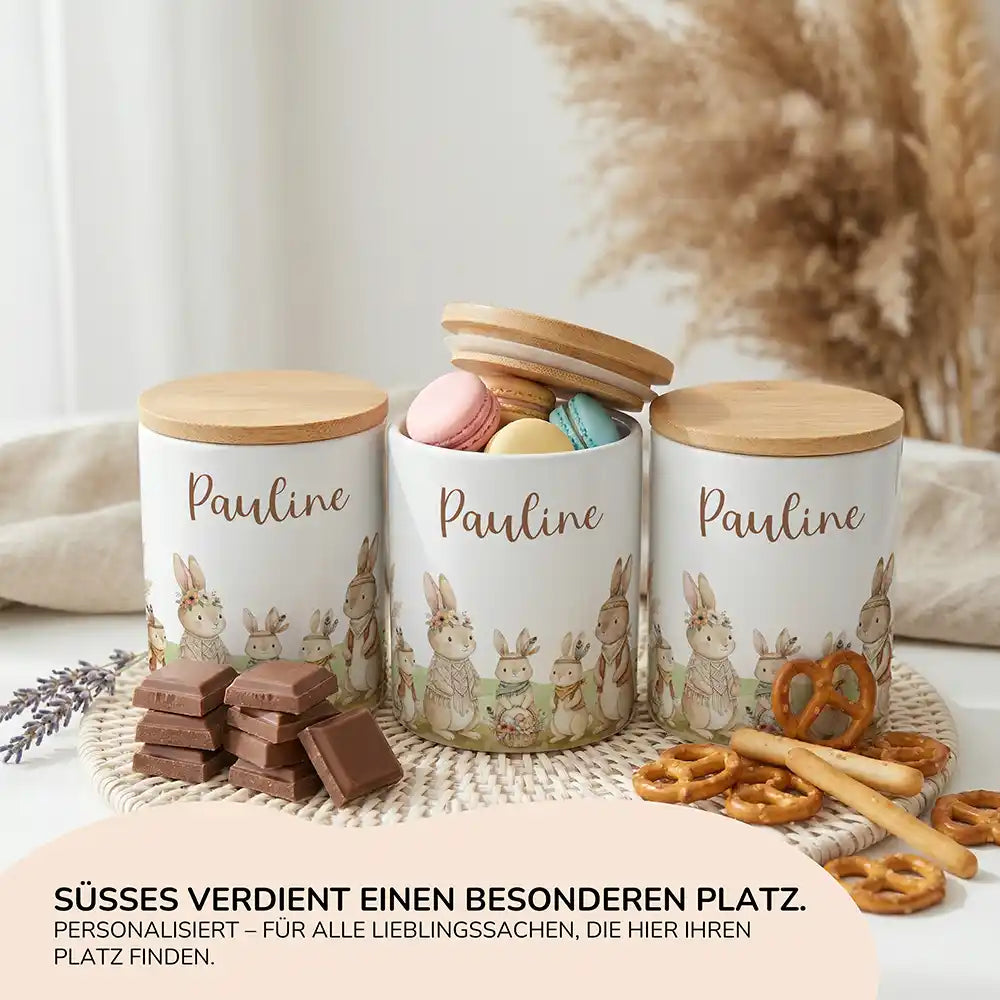 Personalisierte Keksdose Boho-Hasen - Ansicht 15