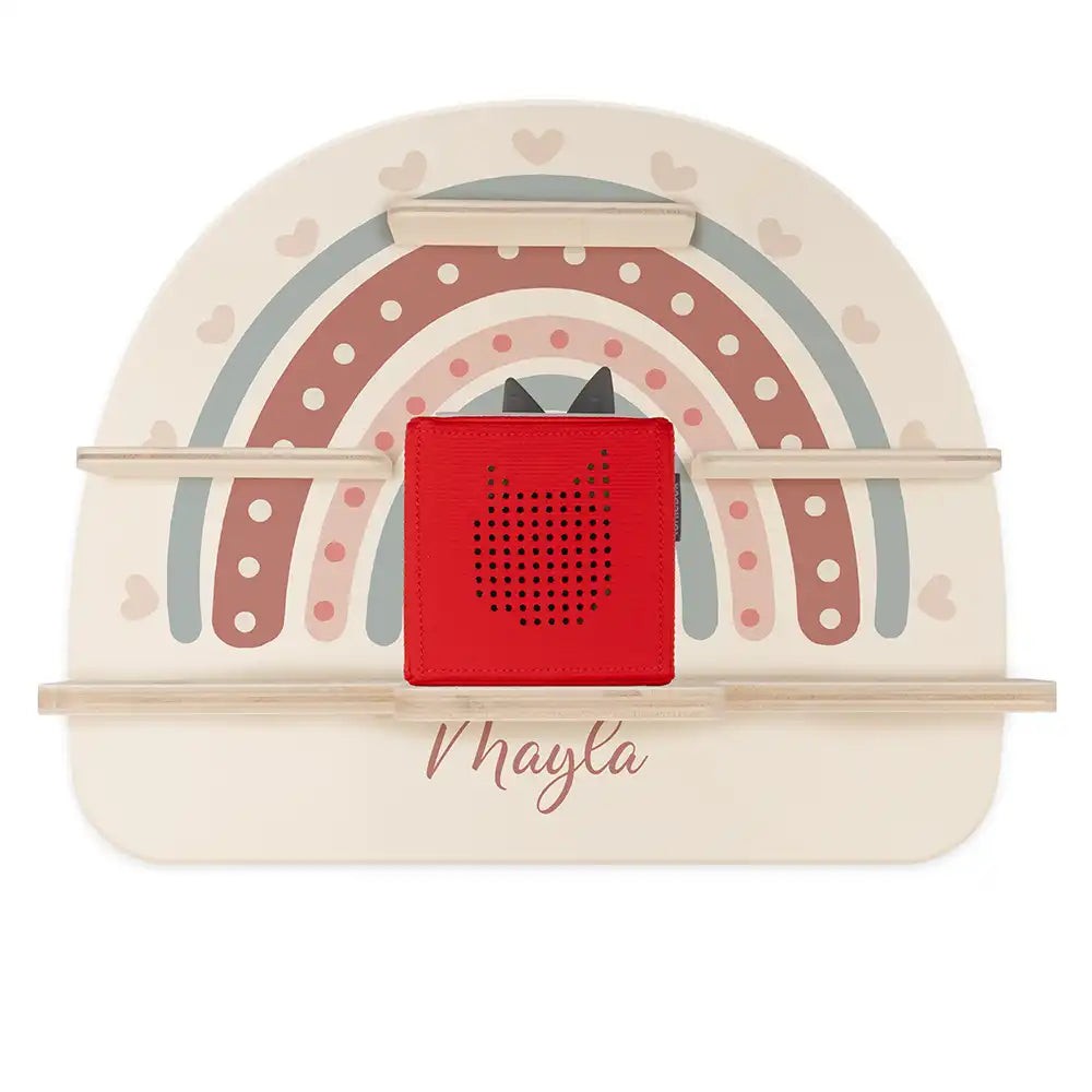Tonie Regal aus Holz, Toniebox Regal personalisiert Regenbogen 5