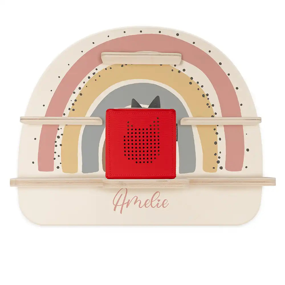 Tonie Regal aus Holz, Toniebox Regal personalisiert Regenbogen 6
