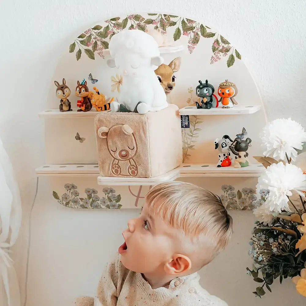 Tonie Regal aus Holz, Toniebox Regal personalisiert Reh im Wald