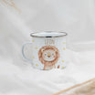 Emaille Tasse personalisiert - Löwe mit Sternen