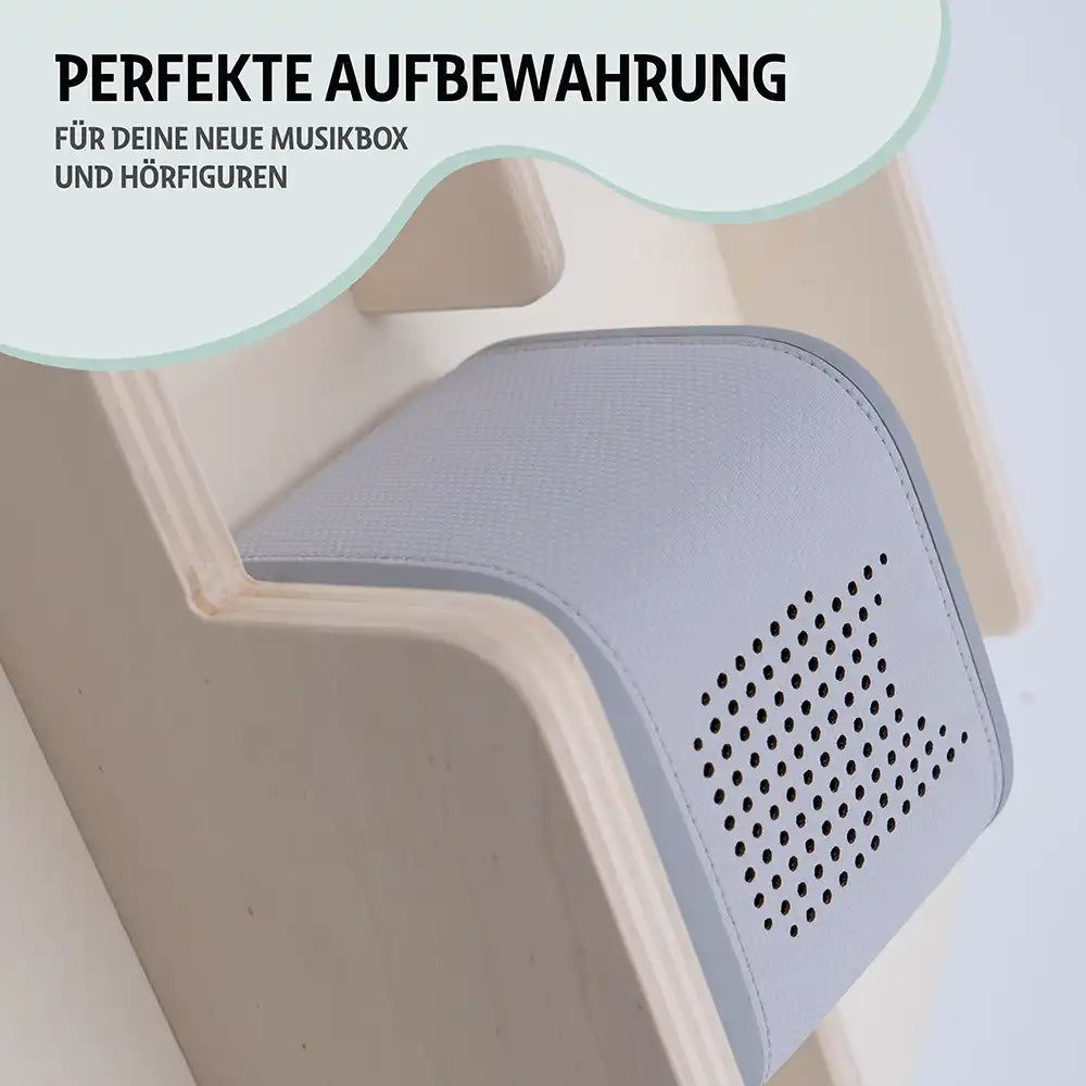 Tonie Regal aus Holz, Toniebox Regal personalisiert Grüner Regenbogen