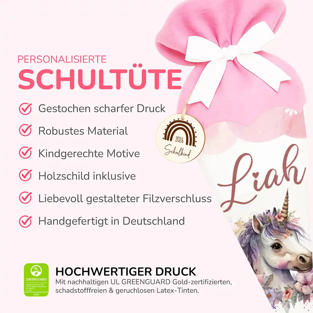 Großes Einschulungsset mit Name – Schultüte, Turnbeutel, Trinkflasche & Brotdose