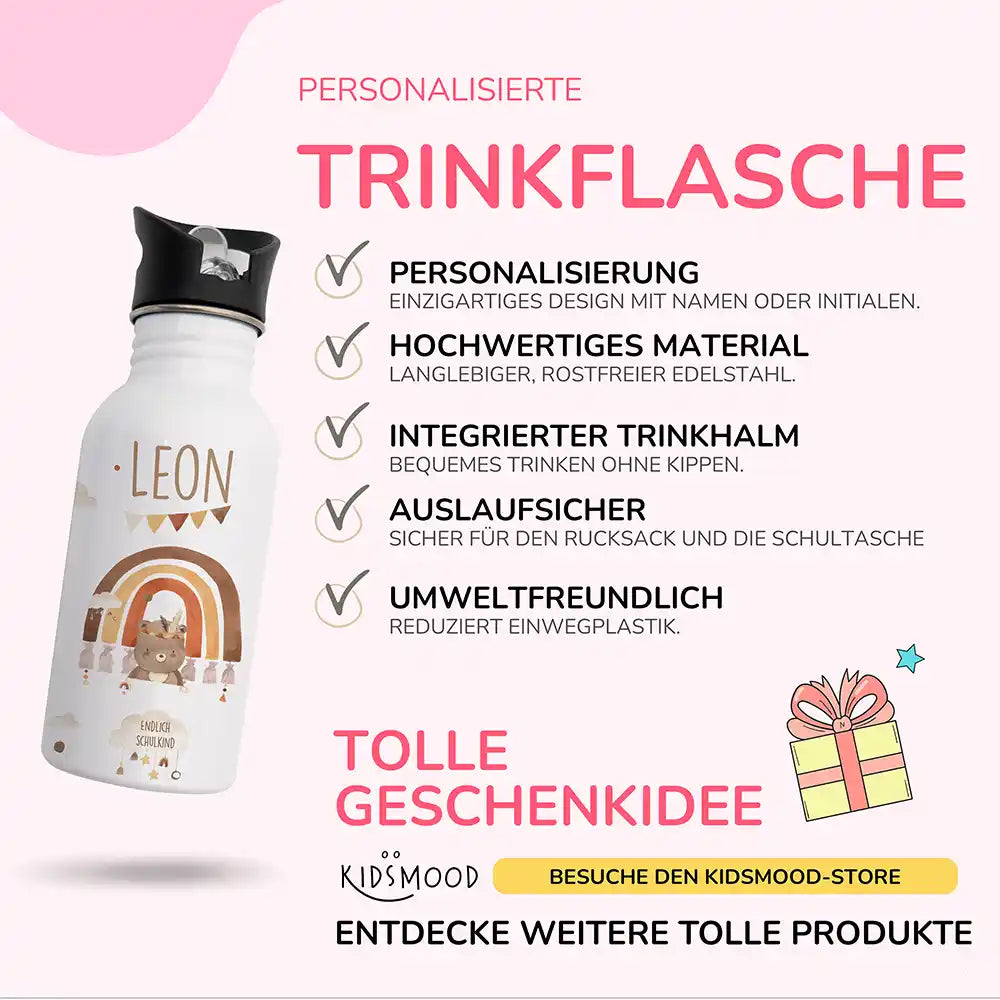 Einschulungsset mit Name – Schultüte, Trinkflasche und Brotdose